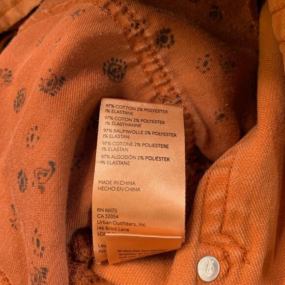 Pilcro Jeans Womens 29 Orange Denim Breaker Relaxed Barrel Crop High Rise *READ - Picture 7 of 13